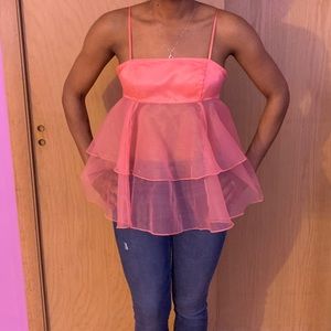 Pink Tulle Top